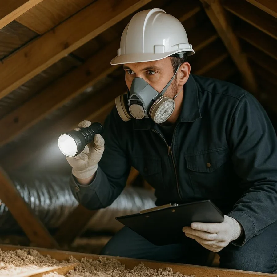 Rodent control service in Alta Vista Waco TX inspecting home for rats and mice